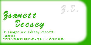 zsanett decsey business card