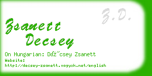 zsanett decsey business card